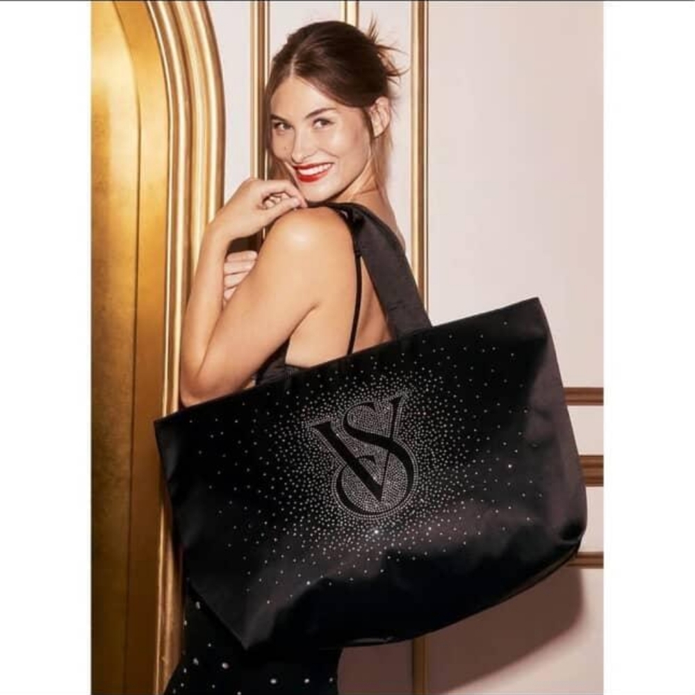 Victoria's Secret Black Rhinestone Tote